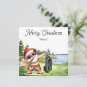 Golf kerstkaart met de Kerstman van Hawaï (Staand voorkant)