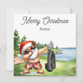 Golf kerstkaart met de Kerstman van Hawaï (Voorkant)