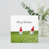 Golf-kerstkaart met kerstkaart op groen (Staand voorkant)
