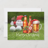 Golf Kerstkaart met Sinterklaas en BIER (Voorkant)