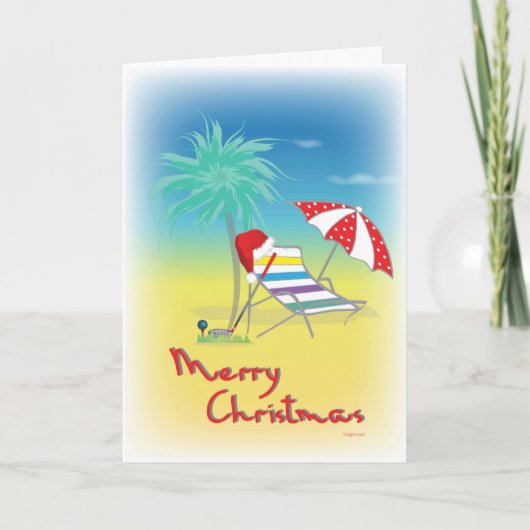 GOLF-kerstkerstkerstkerstkerstkaart met "Beach Fun Kaart (Voorkant)