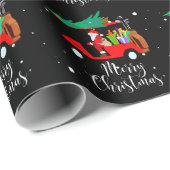 Golf kerstkerstman met golfkarretje cadeaupapier (Rol Hoek)