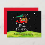 Golf kerstkerstman met golfkartongolfer (Voorkant / Achterkant)