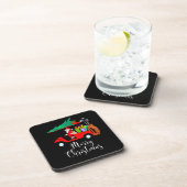 Golf kerstkerstman met golfkartongolfer bier onderzetter (Rechterzijde)