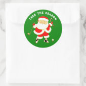 Golf-kerstklassic Round-sticker Ronde Sticker (Tas)