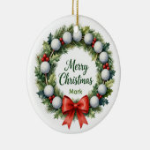 Golf Kerstkrans  Keramisch Ornament (Rechts)