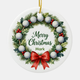 Golf Kerstkrans  Keramisch Ornament