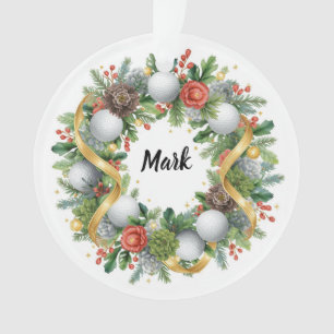 Golf Kerstkrans met golfernaam Ornament