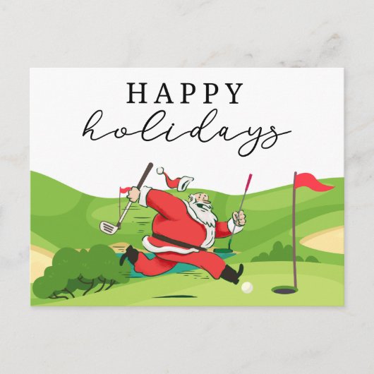 Golf Kerstman golfer gelukkig Feestdagen Feestdag (Voorkant)