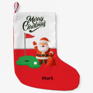 Golf Kerstman Golfer met Prettig Kerstfeest Kleine Kerstsok