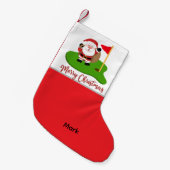 Golf Kerstman Golfer met Prettig Kerstfeest Kleine Kerstsok (Voorkant (Hangend))