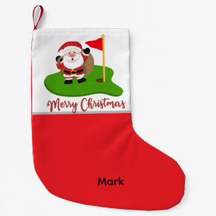 Golf Kerstman Golfer met Prettig Kerstfeest Kleine Kerstsok