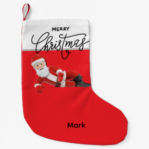 Golf Kerstman Golfer met Prettig Kerstfeest Kleine Kerstsok
