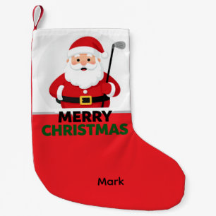 Golf Kerstman Golfer met Prettig Kerstfeest Kleine Kerstsok