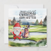 Golf Kerstman golft Kerst Thema Feestdagenkaart (Voorkant)