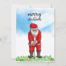 Golf Kerstman is aan het golfen met Kerstmis Feestdagenkaart