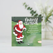 Golf Kerstman is aan het golfen op de green Feestdagenkaart (Staand voorkant)