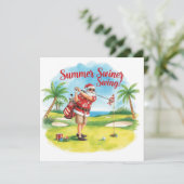 Golf Kerstman Kerst Zomer tijd Feestdagenkaart (Staand voorkant)