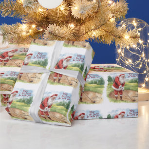 Golf Kerstman Moge de baan met je zijn Cadeaupapier