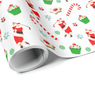 Golf Kerstmis Cadeaupapier