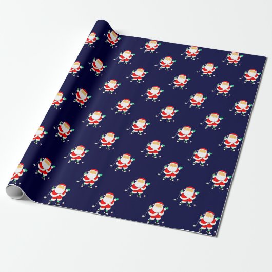 Golf Kerstmis Cadeaupapier (Uitgerold)