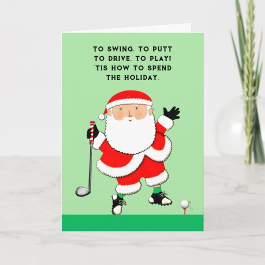 Golf Kerstmis Feestdagen Kaart (Voorkant)