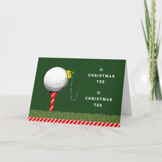 Golf Kerstmis Feestdagen Kaart (Voorkant)