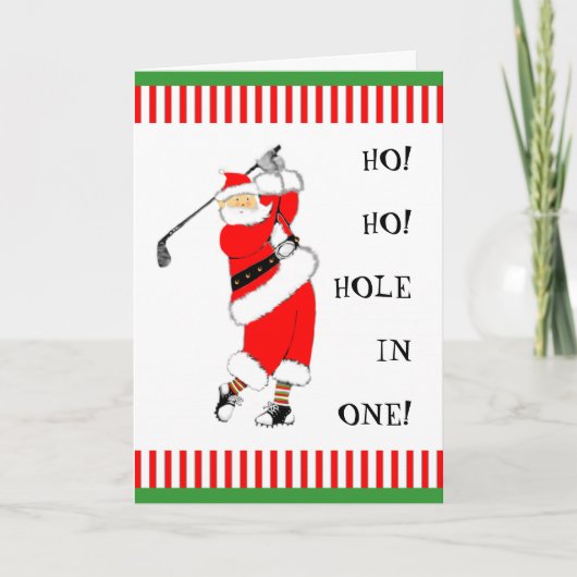 Golf Kerstmis Feestdagen Kaart (Voorkant)