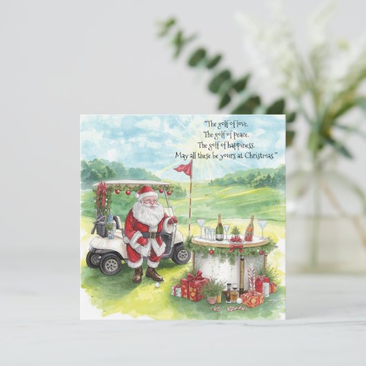 Golf Kerstmis Feestdagenkaart (Staand voorkant)