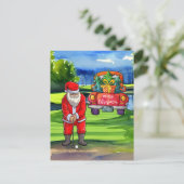 Golf Kerstmis golfer in Bunker Feestdagenkaart (Staand voorkant)