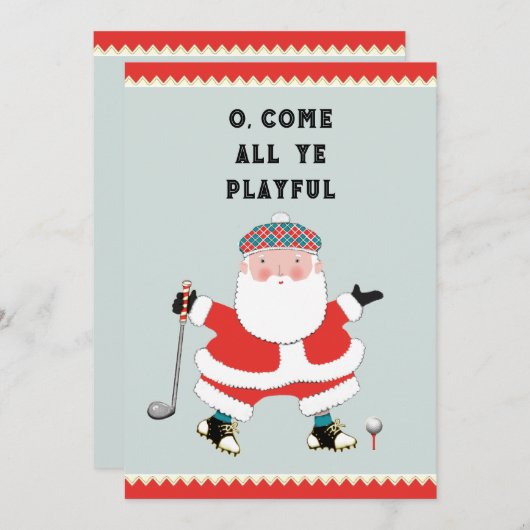 Golf Kerstmis Groet Feestdagenkaart (Voorkant / Achterkant)