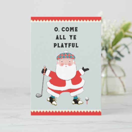 Golf Kerstmis Groet Feestdagenkaart (Staand voorkant)