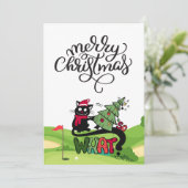 Golf Kerstmis in golfbaan voor golfer Feestdagenkaart (Staand voorkant)
