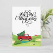 Golf Kerstmis in golfbaan voor golfer Feestdagenkaart (Staand voorkant)