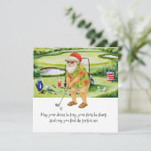 Golf Kerstmis in juli met Sinterklaas als golfen Feestdagenkaart (Staand voorkant)