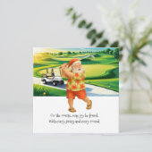 Golf Kerstmis in juli met Sinterklaas als je golfs Feestdagenkaart (Staand voorkant)