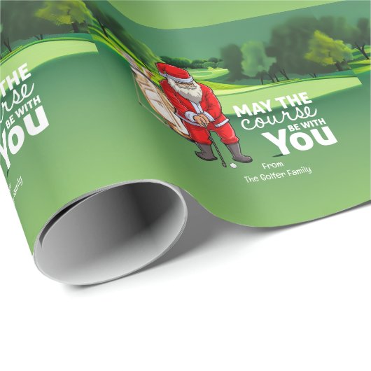 Golf Kerstmis Kerstman Moge de cursus bij u zijn Cadeaupapier (Rol Hoek)