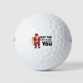 Golf Kerstmis Kerstman Moge de cursus bij u zijn Golfballen (Voorkant)