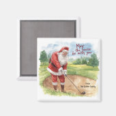 Golf Kerstmis Kerstman Moge de cursus bij u zijn Magneet (Voorkant / Achterkant)