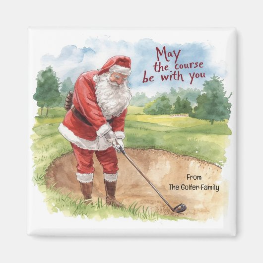 Golf Kerstmis Kerstman Moge de cursus bij u zijn Magneet (Voorkant)