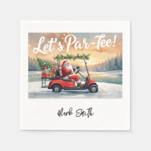 Golf Kerstmis Laten we Par Tee met de Kerstman Servet