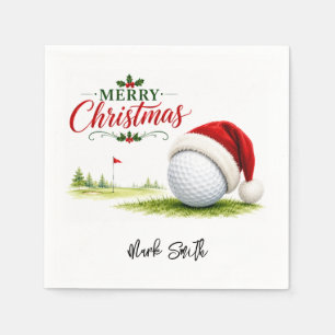 Golf Kerstmis Laten we Par Tee Servet