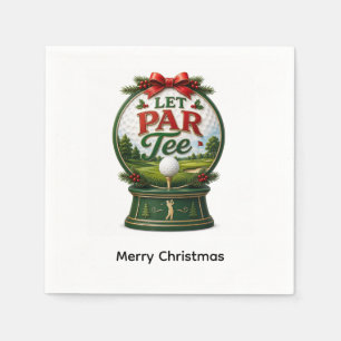 Golf Kerstmis Laten we Par Tee Servet