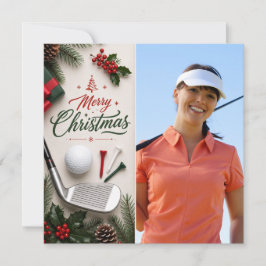 Golf Kerstmis Maak Je Eigen Foto Feestdagenkaart