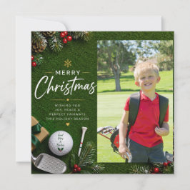 Golf Kerstmis Maak Je Eigen Foto Feestdagenkaart