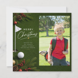 Golf Kerstmis Maak Je Eigen Foto Feestdagenkaart