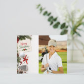 Golf Kerstmis Maak je eigen fotogolfer Briefkaart (Staand voorkant)