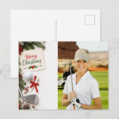 Golf Kerstmis Maak je eigen fotogolfer Briefkaart (Voorkant / Achterkant)