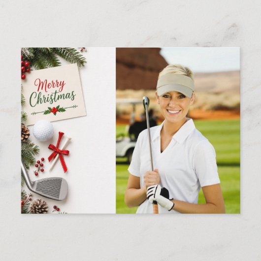 Golf Kerstmis Maak je eigen fotogolfer Briefkaart (Voorkant)