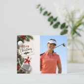 Golf Kerstmis Maak je eigen fotogolfer  Briefkaart (Staand voorkant)